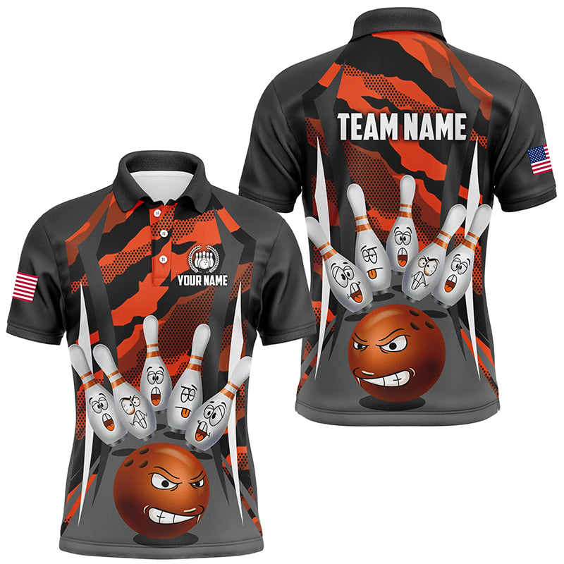 Custom Camo Bowling Shirt Men Bowling Team Jersey Polo Short Sleeves Muticolor QZT457