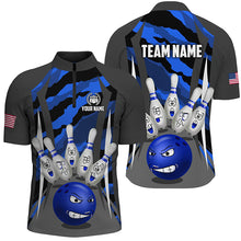 Load image into Gallery viewer, Custom Camo Bowling Shirt Men Bowling Team Jersey 1/4 Zip Muticolor QZT457
