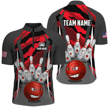 Load image into Gallery viewer, Custom Camo Bowling Shirt Men Bowling Team Jersey 1/4 Zip Muticolor QZT457