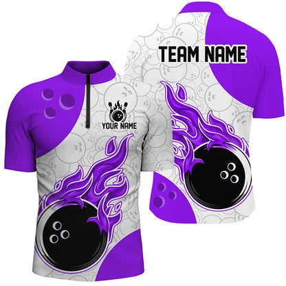 Purple and gray sports jersey with flame design and customizable text on a white background