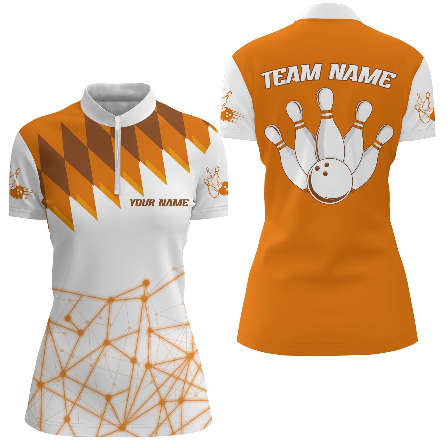 Personalized Bowling Shirt 1/4 Zip Bowling Shirt for Women Bowling Team League QZT279