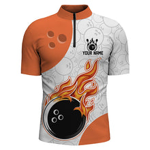 Load image into Gallery viewer, Bicycle jersey with flame design and customizable text on a white background