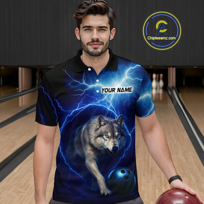 Custom Bowling Shirts for Men Thunder Bowling Jerseys Bowling Team League Polo & Quarter-Zip QZT704