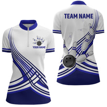 Load image into Gallery viewer, Personalized Women's Bowling Jersey Quarter Zip Bowling Team Shirts Bowling Gifts QZT502