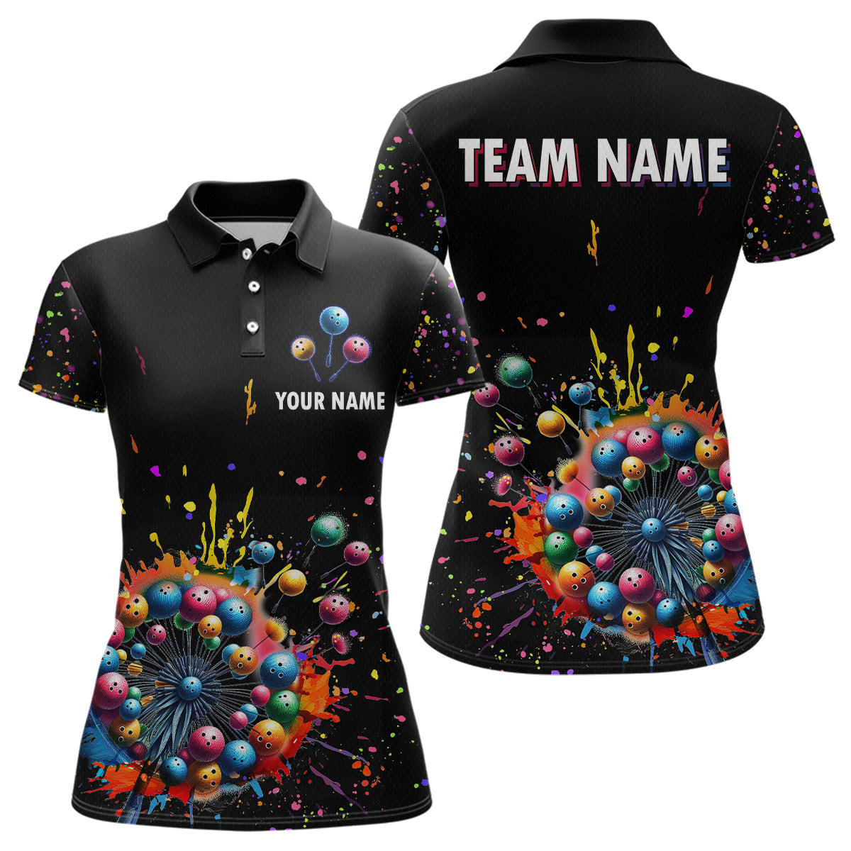 Custom Colorful Dandelion Bowling Shirt Bowling Team Jersey Polo Bowling Performance QZT672
