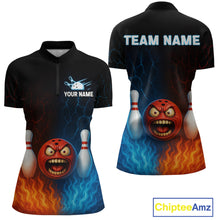 Load image into Gallery viewer, Custom Crazy Bowling Shirt for Team Flame &amp; Water Bowling Jersey for Women Bowling Unisex QZT745
