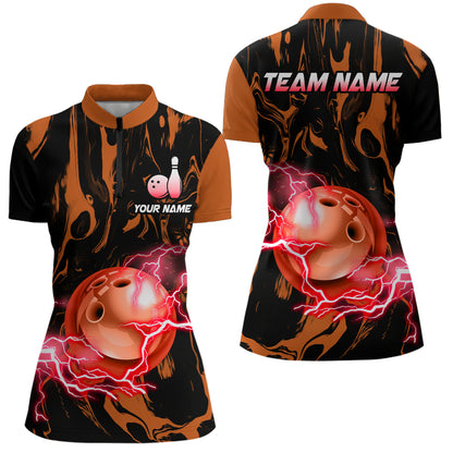 Custom Women Bowling Shirts Quarter Zip Bowling Jersey Multicolor QZT484