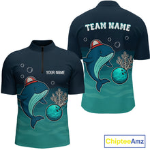 Load image into Gallery viewer, Custom Dolphin Bowling Shirt Summer Bowling Team League Quarter-Zip Bowling Outfit QZT699