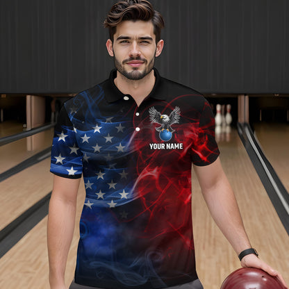 Personalized American Bowling Shirts Men Women Eagle Polo Bowling Team Jersey QZT543
