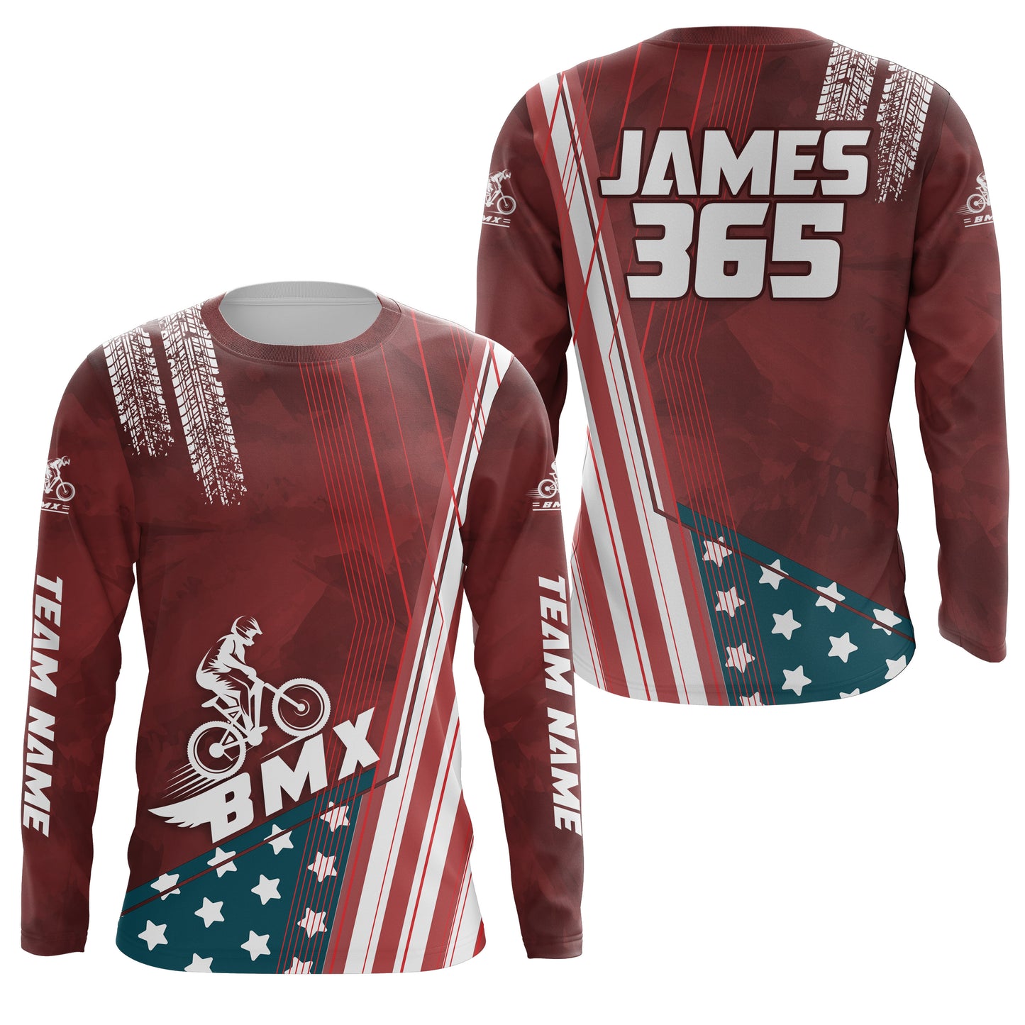 American Bicycle Motocross Jersey UPF30+ Personalized Patriotic BMX Racing Off-Road BMX Life Extreme Jersey| LUT06
