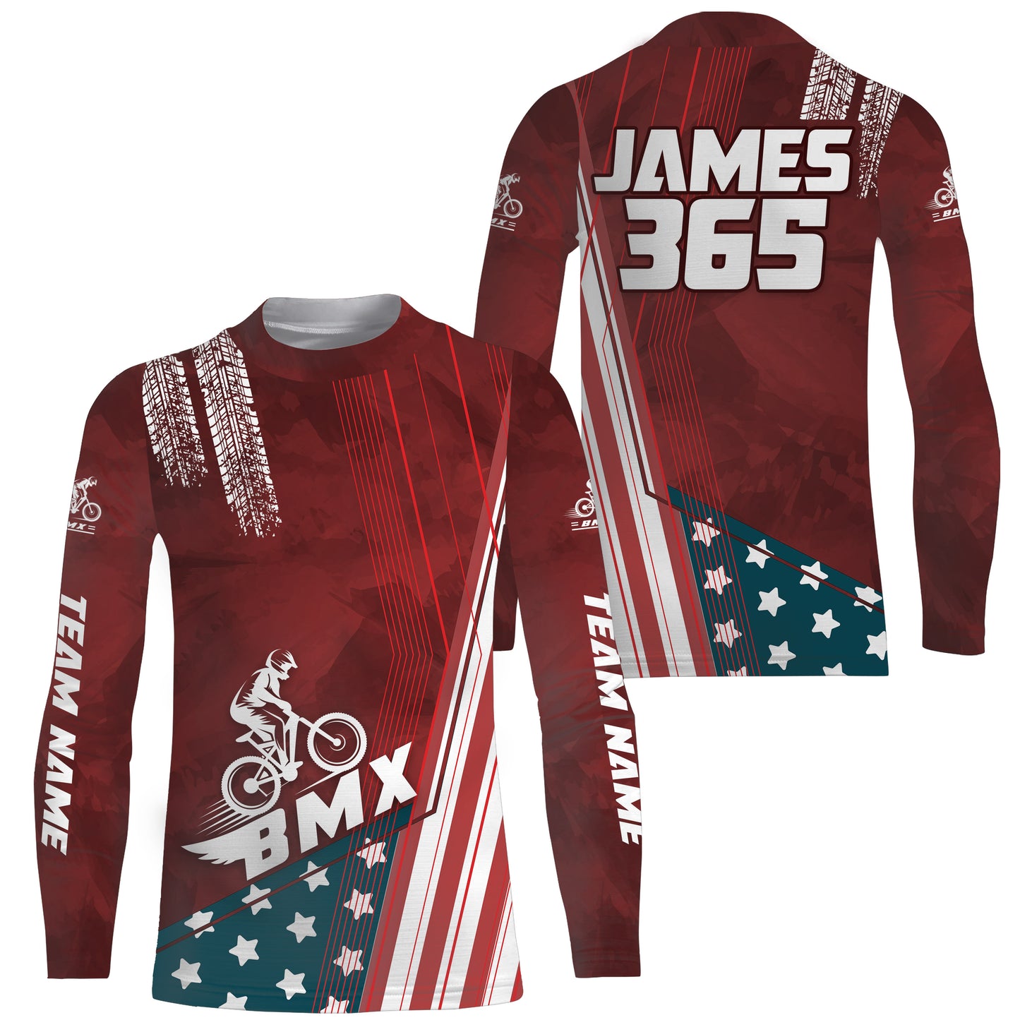 American Bicycle Motocross Jersey UPF30+ Personalized Patriotic BMX Racing Off-Road BMX Life Extreme Jersey| LUT06