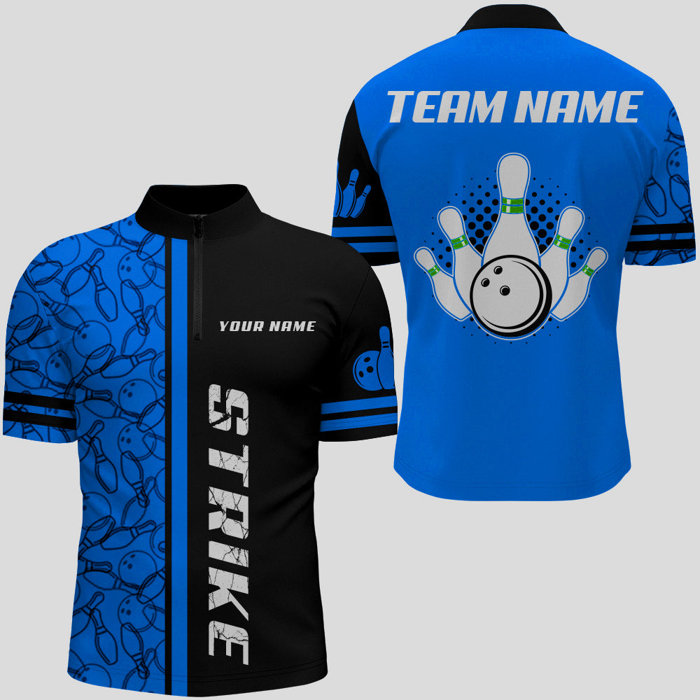 Custom Bowling Shirt for Men Bowling Jersey Bowling Team League Quarter-Zip Shirt QZT100