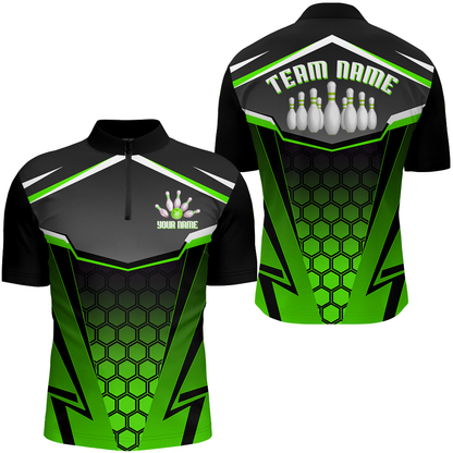 Personalized Bowling Shirt Bowling Team League Men Bowling Jersey 1/4-Zip Shirt Unisex QZT265
