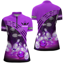Load image into Gallery viewer, Custom Bowling Shirt for Women Bowling Jersey Bowling Team League Quarter-Zip Shirt QZT45