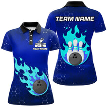 Load image into Gallery viewer, Flame Bowling Shirt for Women Custom Bowling Polo Jersey Bowling Team Shirt Bowlers Jersey QZT235