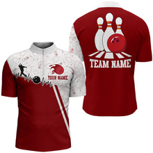 Load image into Gallery viewer, Men's Bowling Shirt Personalized Camo Bowling Jersey 1/4 Zip  Bowling Shirt QZT19