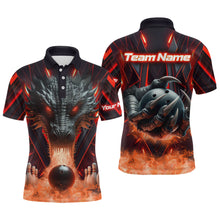 Load image into Gallery viewer, Red &amp; Black Flame Dragon Bowling Shirt Polo Bowling Team League for Men Women Bowling Gifts QZT668