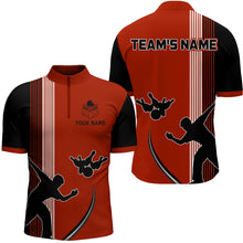 Load image into Gallery viewer, Personalized Men 1/4 Zip Shirt Bowling Silhoutte Shirts Bowling Team League QZT427