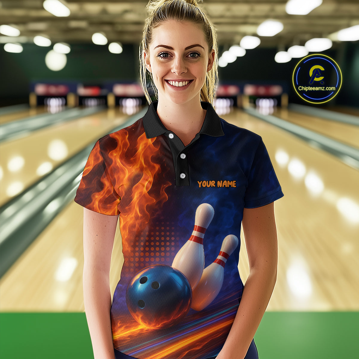 Custom Bowling Polo Shirts 3D for Women Bowling Jersey Polo & Quarter-Zip Gift QZT746