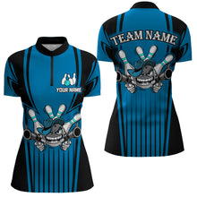 Load image into Gallery viewer, Custom Bowling Shirt for Women Bowling Jersey Bowling Team League Quarter-Zip Shirt QZT44