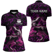 Load image into Gallery viewer, Custom Purple Bowling Shirt Sauropod Bowling Jersey Quarter Zip Bowling League QZT632