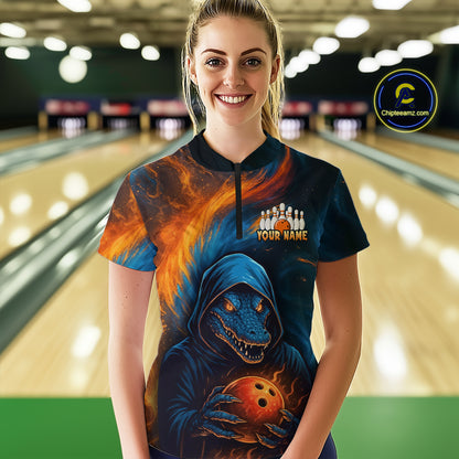 Custom Alligator Bowling Team Shirt Unisex Bowling Jersey for Women Polo & 1/4-Zip QZT754