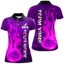 Load image into Gallery viewer, Custom Flame Bowling Shirts Bowling Jersey for Women Polo Bowling Uniform QZT447
