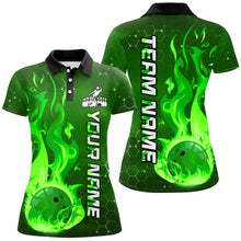 Load image into Gallery viewer, Custom Flame Bowling Shirts Bowling Jersey for Women Polo Bowling Uniform QZT447