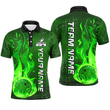 Load image into Gallery viewer, Custom Flame Bowling Shirts Bowling Jersey for Men Polo Bowling Uniform QZT447