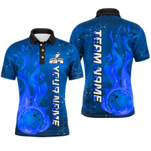 Load image into Gallery viewer, Custom Flame Bowling Shirts Bowling Jersey for Men Polo Bowling Uniform QZT447