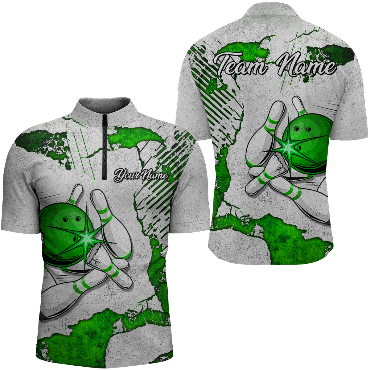 Personalized Unisex Bowling Jersey Quarter Zip Bowling Team Shirt for Men Bowler Gift QZT498