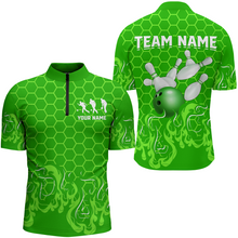 Load image into Gallery viewer, Personalized 1/4 Zip Bowling Shirt for Men Multicolor Bowling Team League QZT406