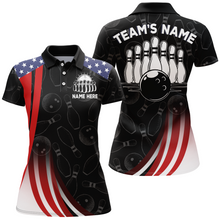 Load image into Gallery viewer, Bowling Shirt American Camo Bowling Jersey Customized for Women Polo Bowling Team League QZT262