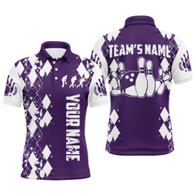Load image into Gallery viewer, Purple White Bowling Shirt Unisex Custom Bowling Jersey Polo Bowling Shirt for Men QZT264