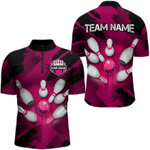 Load image into Gallery viewer, Camo 3D Bowling Shirts Men Custom Bowling Team Jersey Quarter Zip Multicolor QZT468