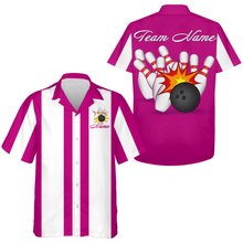 Load image into Gallery viewer, Multicolor Bowling Hawaiian Shirts Personalized Bowling Jersey with Name QZT214