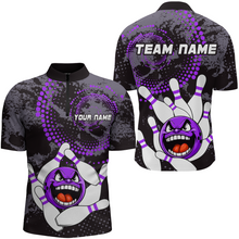 Load image into Gallery viewer, Custom Flame Bowling Shirts Bowling Jersey for Men 1/4 Zip Bowling Uniform QZT447