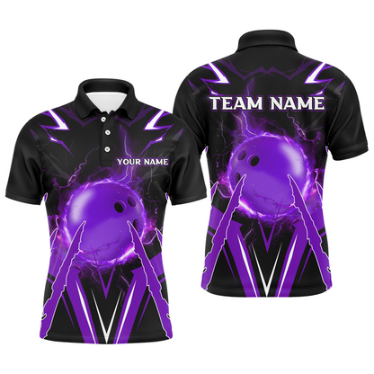 Personalized Bowling Team Shirts for Men Polo Short Sleeves Bowling Multicolor QZT455