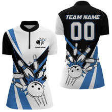 Load image into Gallery viewer, Bowling Quarter-Zip Shirt for Women Custom Bowling Team Shirt Bowlers Jersey QZT15