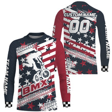 Load image into Gallery viewer, Personalized Patriotic BMX Racing Jersey UPF30+ US Bicycle Motocross Tire Track American Off-Road Adult &amp; Kid Jersey|LUT03