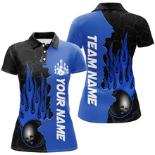 Load image into Gallery viewer, Blue Flame Bowling Polo Shirts Men &amp; Women Custom Bowling Team League Jerseys BDT471