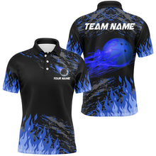 Load image into Gallery viewer, Blue Flame Bowling Polo Shirts Men And Women Custom Bowling Team Jersey Unisex Uniform Bowlers BDT523