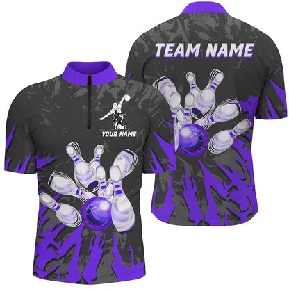 Custom Bowling Quarter-Zip Shirt For Men & Women Team Bowling Jersey Multicolor BDT458