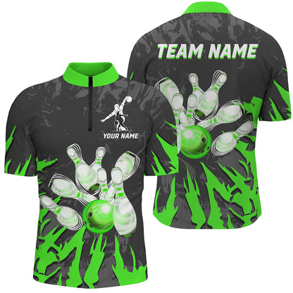 Custom Bowling Quarter-Zip Shirt For Men & Women Team Bowling Jersey Multicolor BDT458