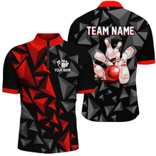 Load image into Gallery viewer, Custom 1/4 Zip Shirts For Men And Women Red Bowling Team League Jersey Bowler BDT500