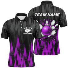 Load image into Gallery viewer, Unisex Bowling Team Jerseys Custom Purple Bowling Polo Shirt For Men &amp; Women BDT458