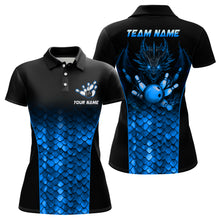 Load image into Gallery viewer, Custom Blue Dragon Bowling Polo Shirts For Men And Women Bowling Team Jersey BDT508