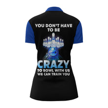 Load image into Gallery viewer, You Don't Have To Be Crazy To Bowl With Us Bowling Quarter-Zip Shirt Women Custom Bowling Jersey BDT167