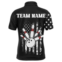 Load image into Gallery viewer, American Bowling Shirt Men Black Bowling Team League Jersey Custom Bowling Polo Shirt BDT357