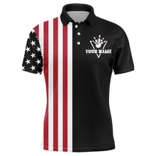 Load image into Gallery viewer, American Bowling Shirt Men Black Bowling Team League Jersey Custom Bowling Polo Shirt BDT357